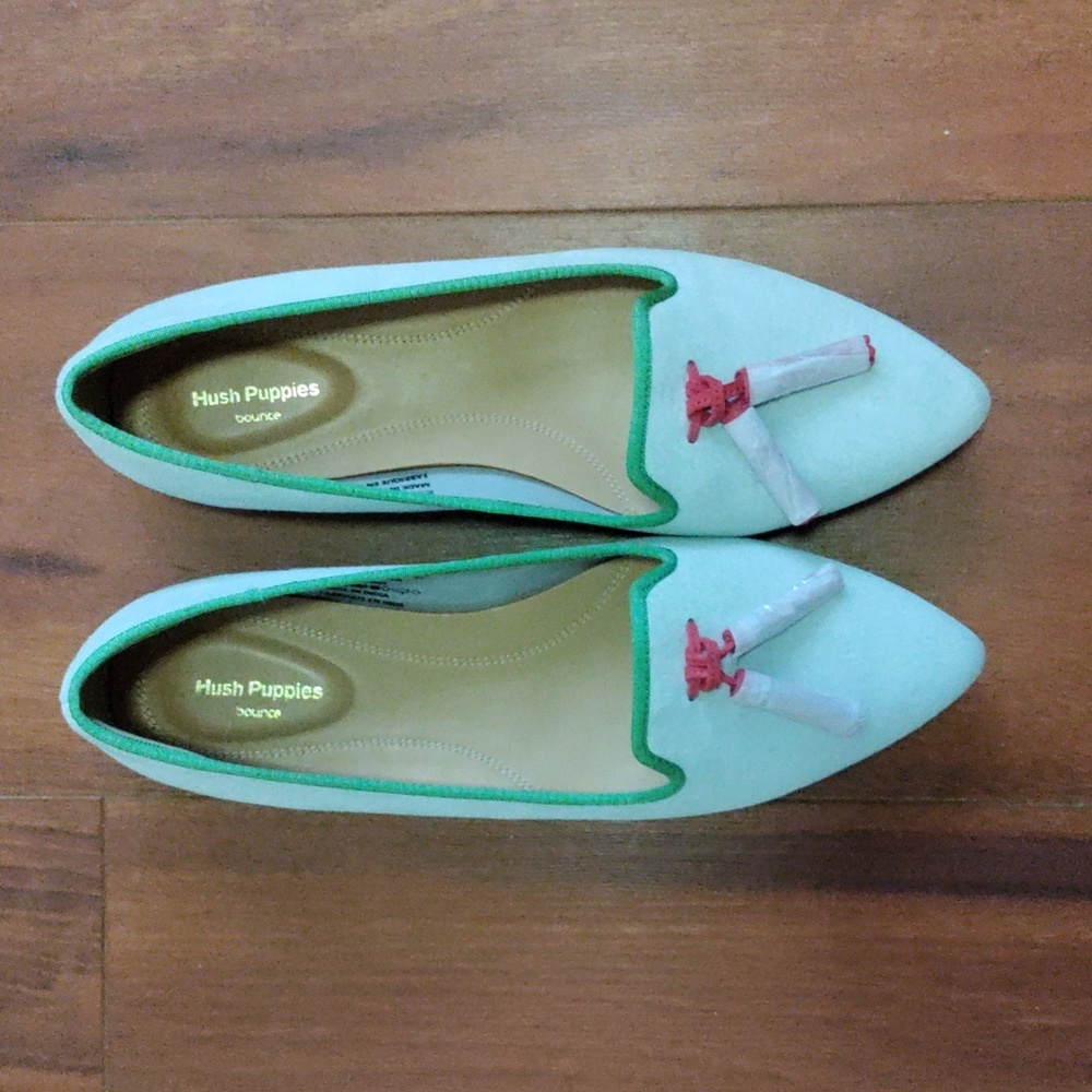 Hush Puppies "Sadie" Gray Suede Loafers